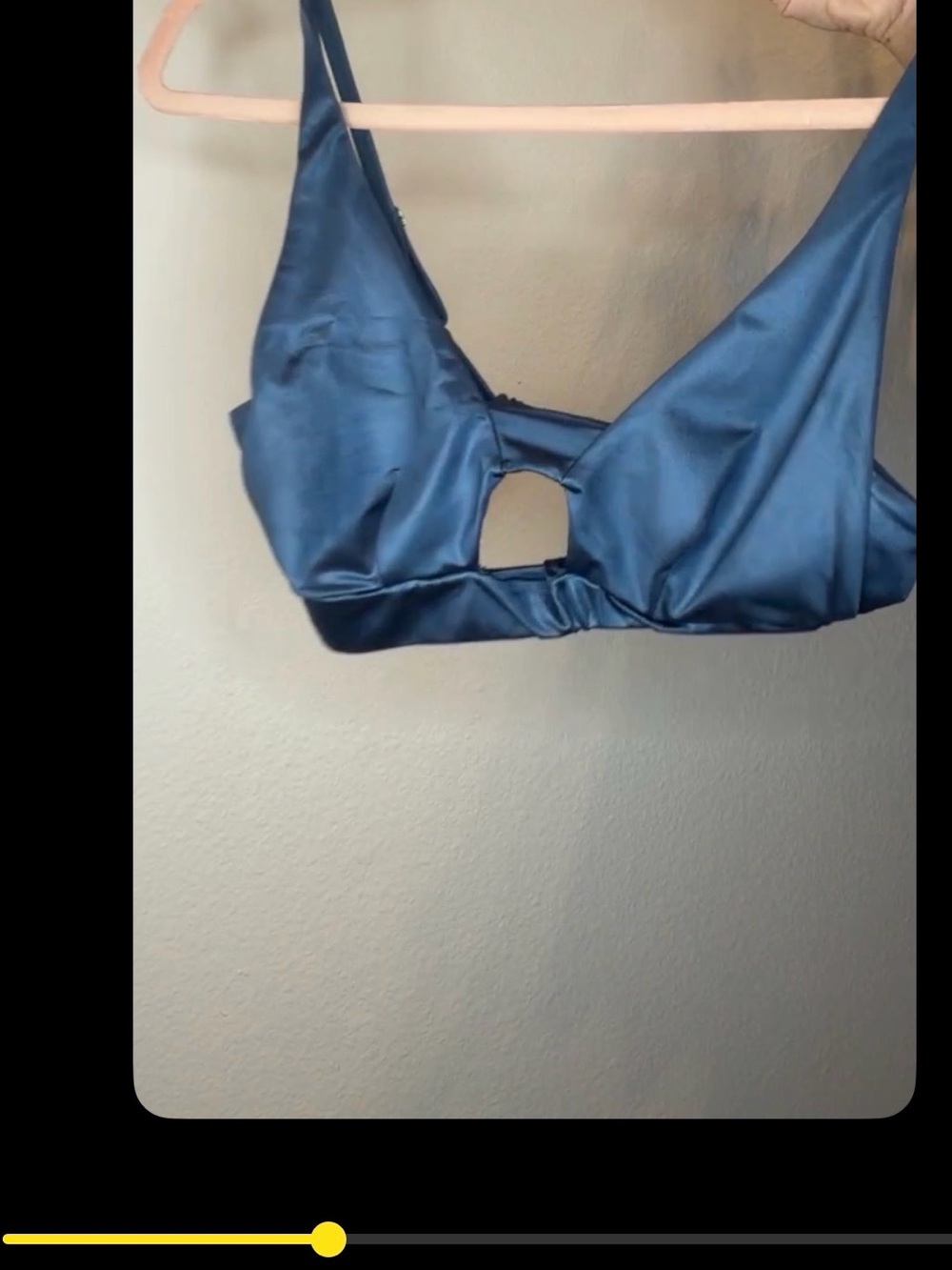 OndadeMar Deep Blue Satin Cutout Bralette